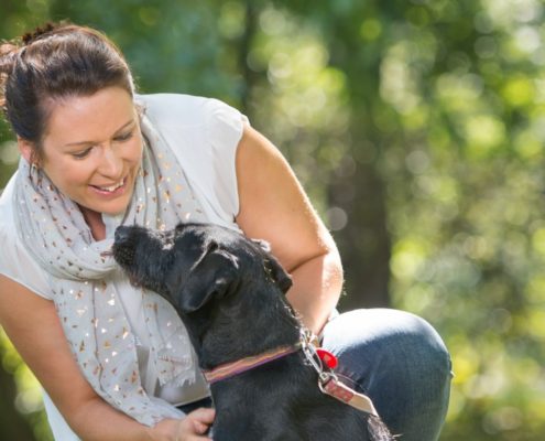 a sweet picture of Kate and her dog