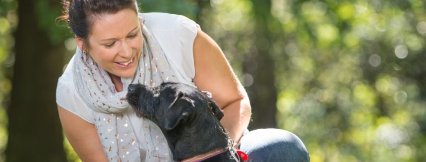 a sweet picture of Kate and her dog