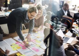 group of people having a meeting