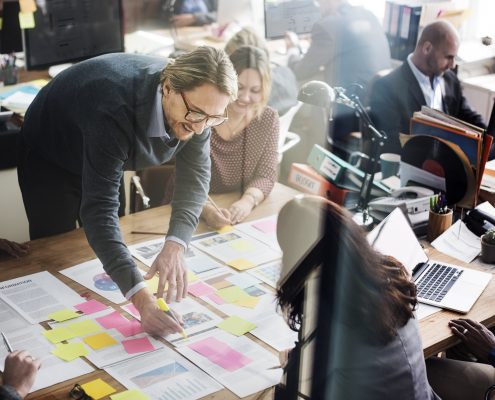 group of people having a meeting