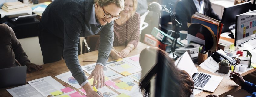 group of people having a meeting